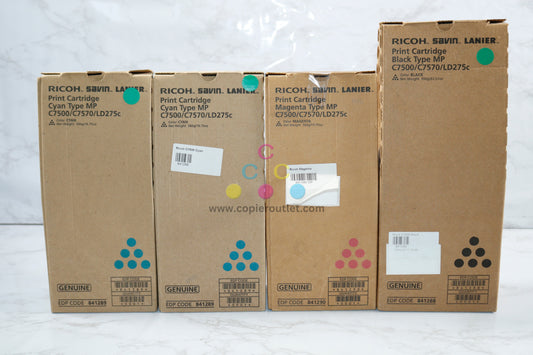 4 New OEM Ricoh C6000,C7500,C7570,LD275C CCMK Toners 841288,841289,841290