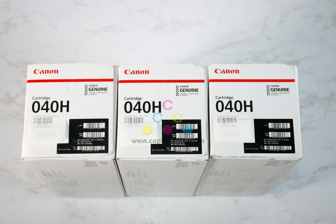 3 OEM Canon LBP710Cdn / LBP712Cdn, 040H MYK Toners 0461C001,0457C001,0455C001