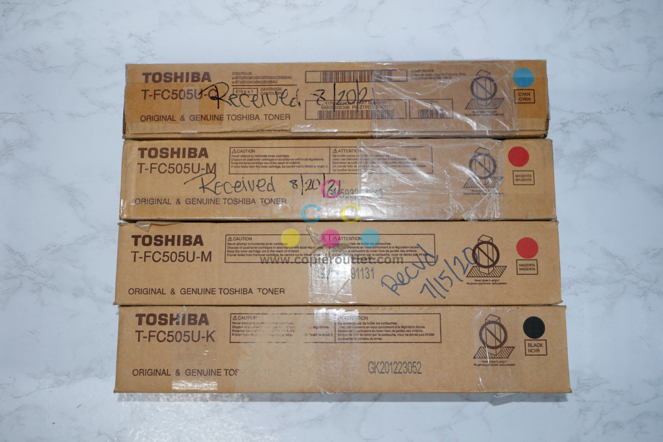 Cosmetic Genuine Toshiba T-FC505U CMMK Toner Set For EStudio 2505AC/5005AC