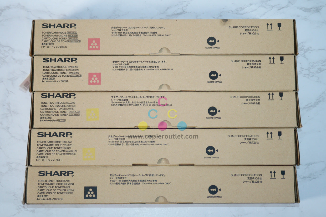 5 OEM Sharp MX-C311,MX-C312,MX-C400P,MX-C401 MX-C40NT MMYYK Toner Cartridges