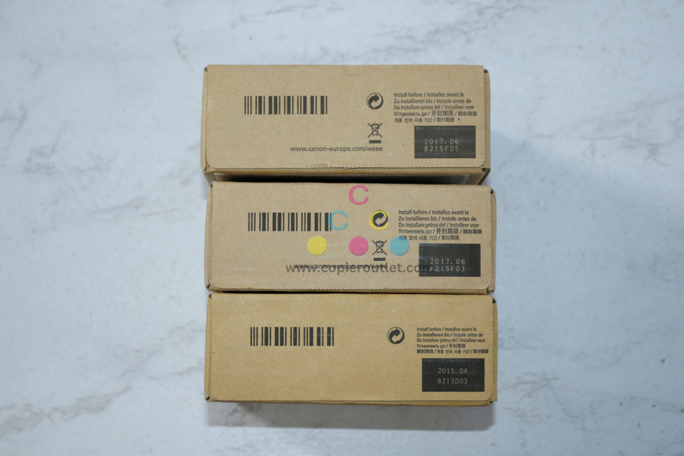 3 OEM Canon iPF810/iPF815/iPF820/iPF825 PFI-303Y,PFI-303BK Pigment Inks (Expired 2015/2017)