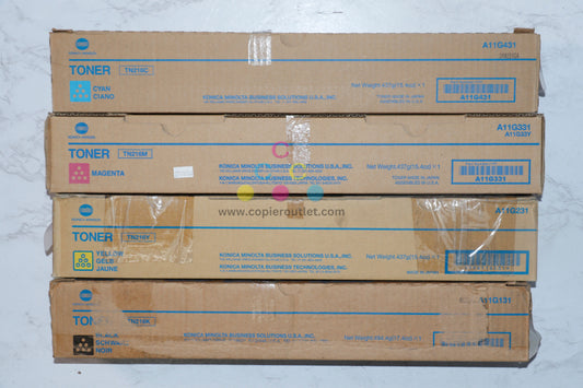 Cosmetic OEM Konica Minolta BH C220,C280 TN216CMYK Toner Set A11G431,331,231,131