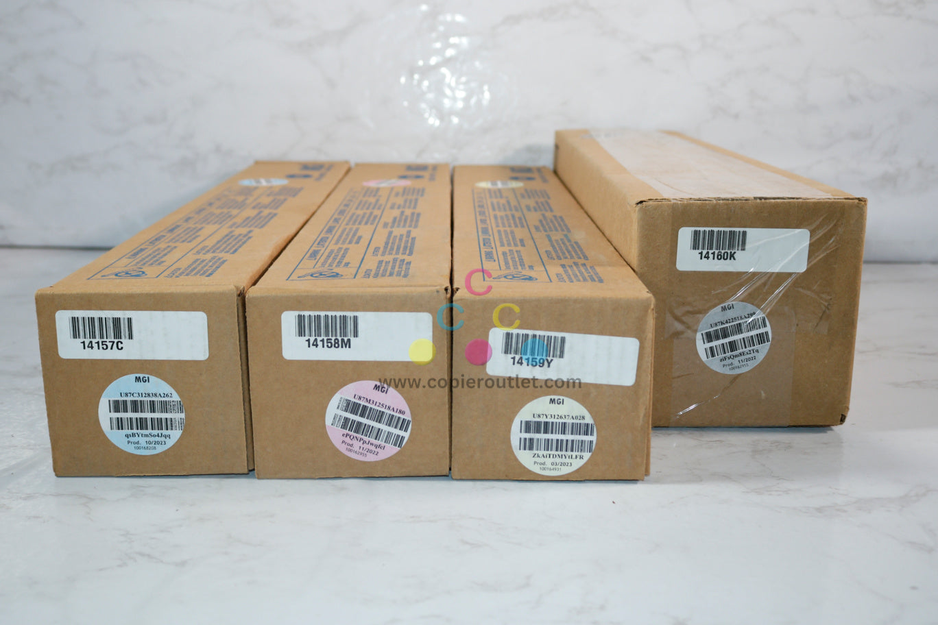 4 OEM Konica Minolta MGI Meteor DP8700+ Series CMYK Toners 14157C,14158M,14159Y,14160K