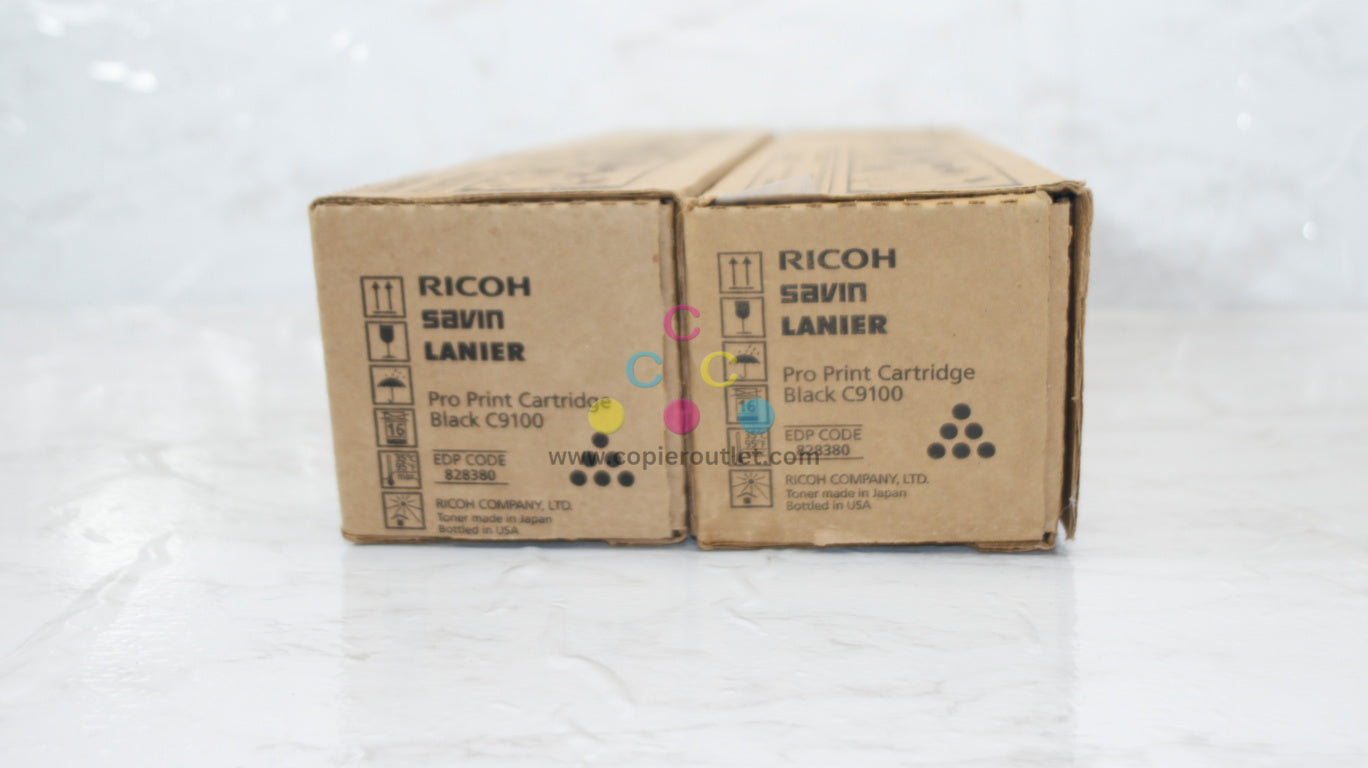 Lot of 2 New OEM Ricoh Pro C9100,C9110 Black Toners 828380 Same Day Ship