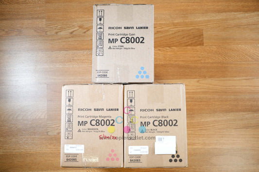 Genuine Ricoh C8002 CMK Toner Cart MP C6502SP/MPC8002SP EDP:842086/842085/842083