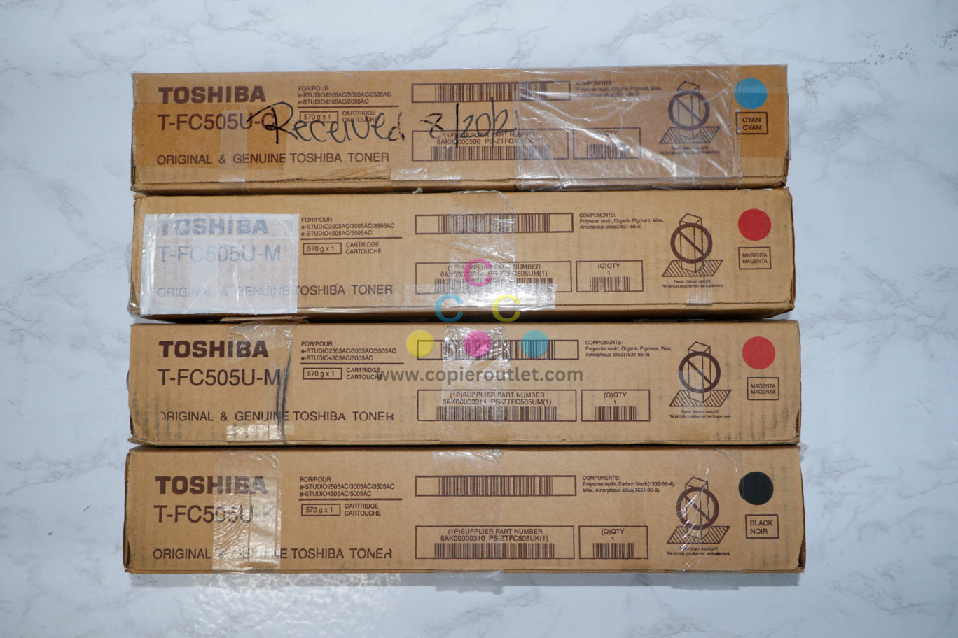 Cosmetic Genuine Toshiba T-FC505U CMMK Toner Set For EStudio 2505AC/5005AC