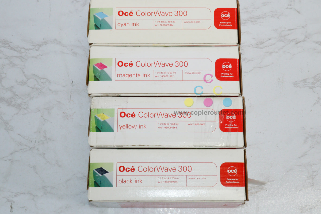 4 OEM Oce ColorWave 300, CW300 CMYK Ink Tank 1060089324,1060091360,1362,1363