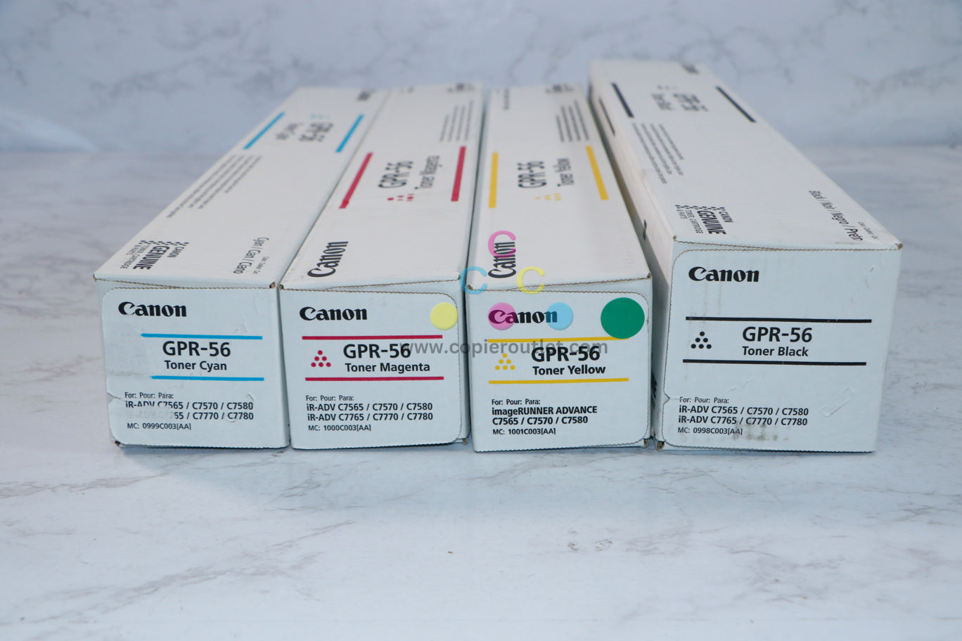 Genuine Canon GPR-56 CMYK Toner Cartridges iR ADVC7565,C7570,C7580,C7765,C7770
