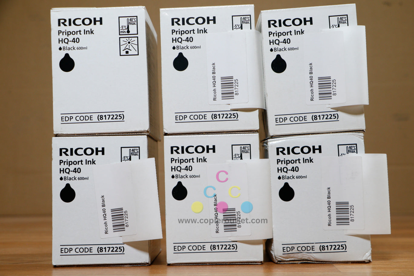 Lot of 6 HQ-40 K Priport Ink Ricoh DX4542 DX4545 JP4500 Priport DD 4450 817225 !