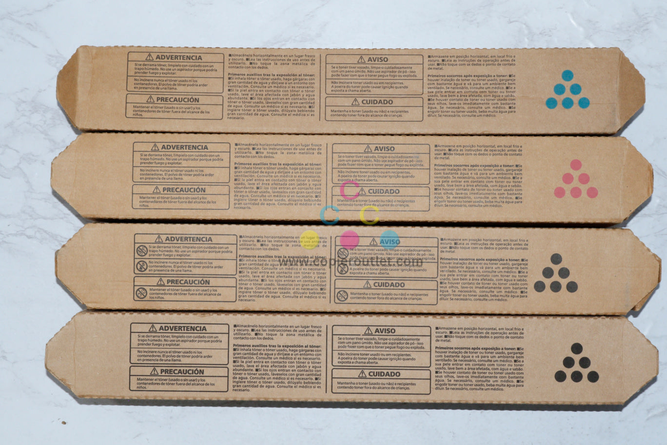 4 New OEM Ricoh MP C306,C307,C406 CMKK Toner Cartridges 842091, 842092, 842093