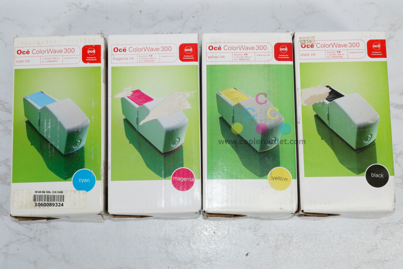 4 OEM Oce ColorWave 300, CW300 CMYK Ink Tank 1060089324,1060091360,1362,1363