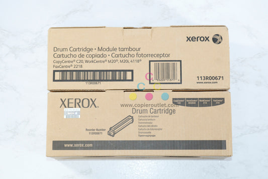 2 New OEM Xerox WorkCentre 4118, M20, C20 Black Drum Unit 113R00671 (113R671)