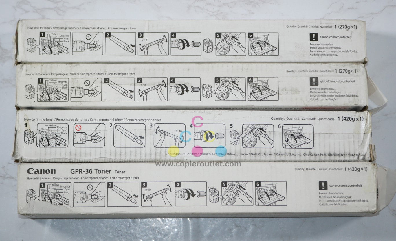 4 Cosmetic OEM Canon iR C2020,C2025,C2030,C2220,C2225 GPR-36MMKK Toners