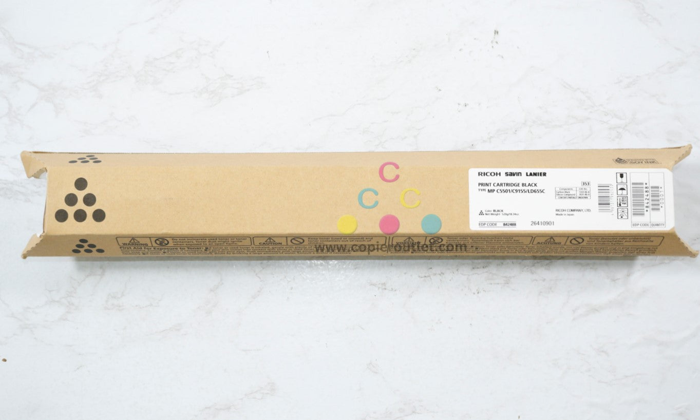 New OEM Ricoh MP C4501,C5501,C9155, LD645C,LD655C Black Toner Cartridge 842488