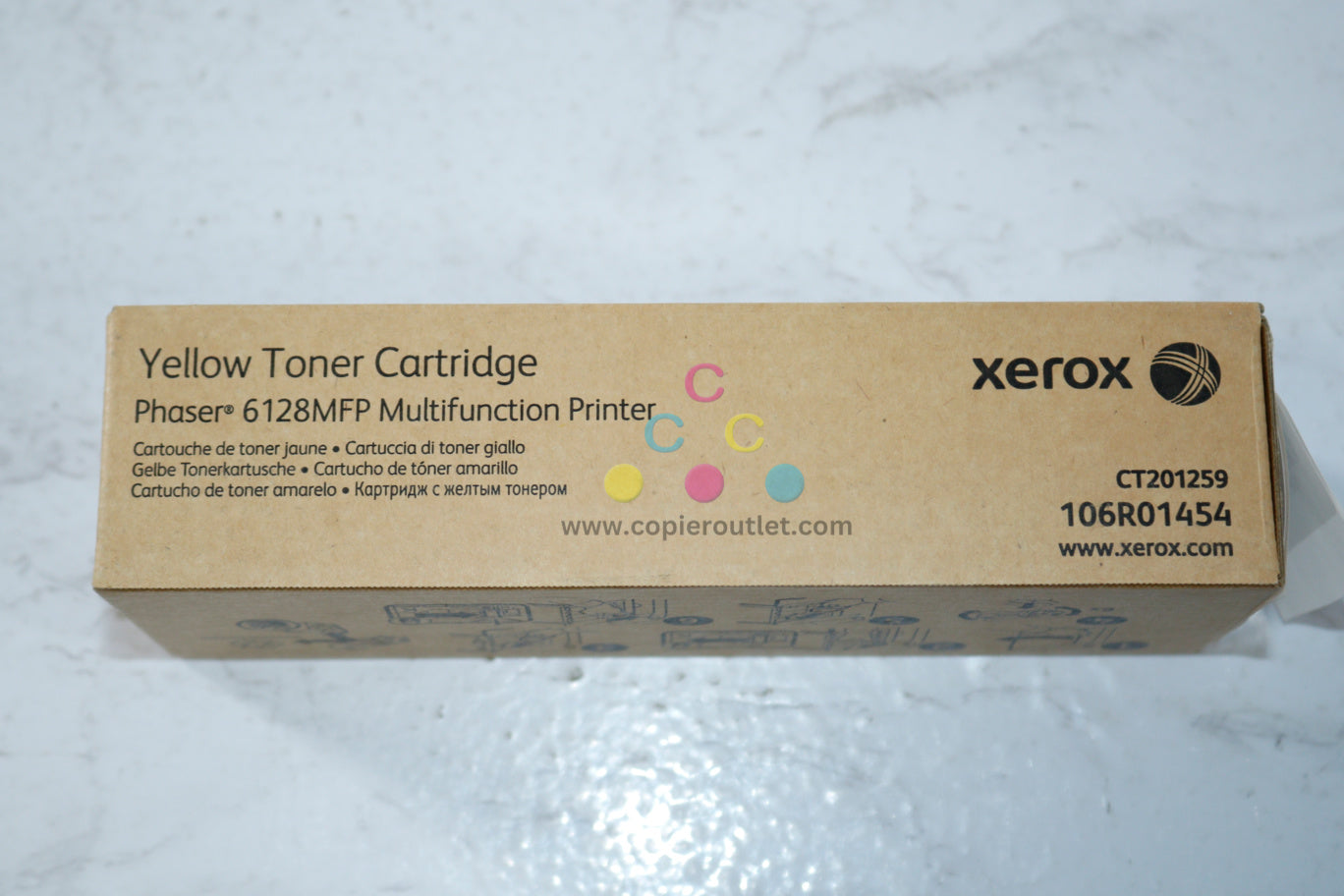 New OEM Xerox Phaser 6128MFP Yellow Toner Cartridge 106R01454 Same Day Ship