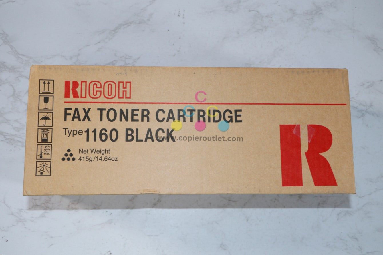 New Genuine Ricoh 3310L,3310LE,3320L Black Fax Toner Type 1160, 430347, H192-01