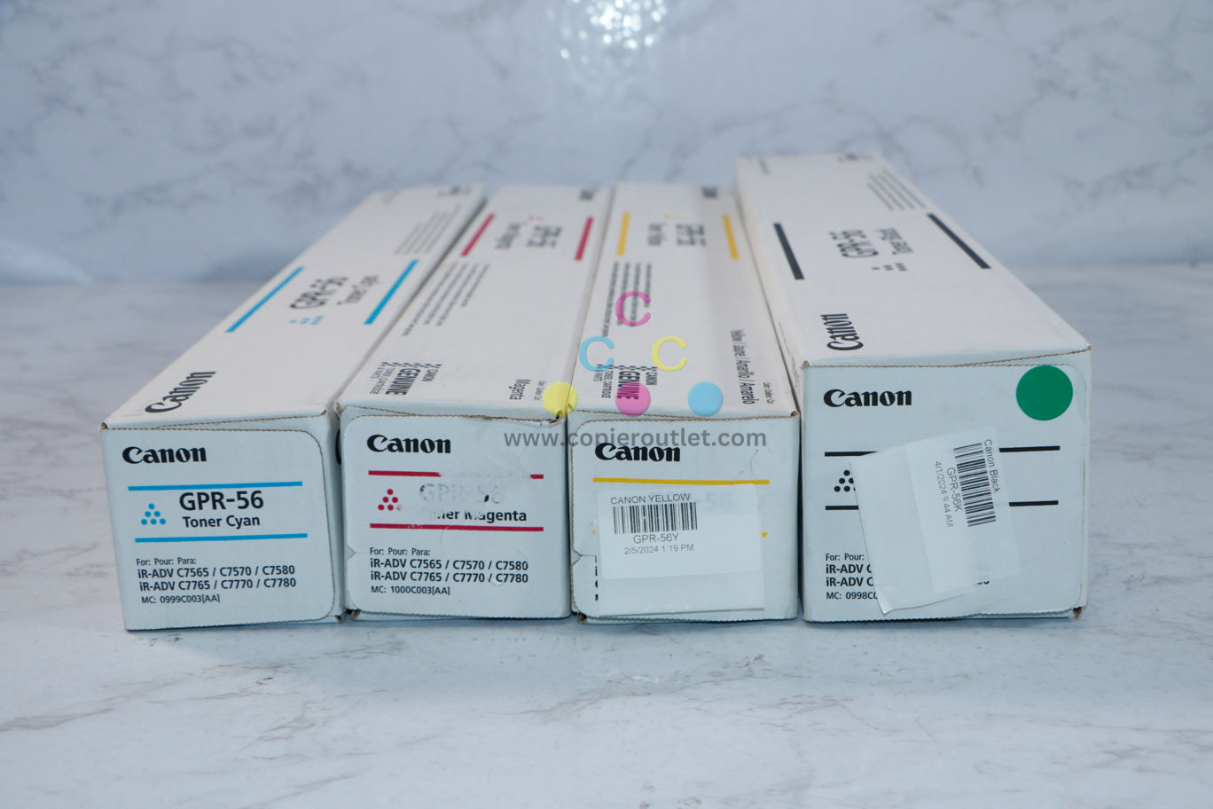 Genuine Canon GPR-56 CMYK Toner Cartridges iR ADVC7565,C7570,C7580,C7765,C7770