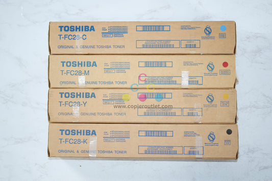 4 New OEM Toshiba eSTUDIO 2330C,2820C,3530C,4520C T-FC28 CMYK Toner Cartridges