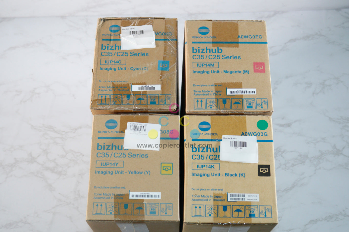 4 OEM Konica Bizhub C25,C35 IUP14 CMYK Imaging Units IUP14C,IUP14M,IUP14Y,IUP14K