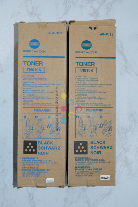 2 Cosmetic OEM Konica Minolta BH Pro C5500, C6500P Black Toners TN610K (A04P131)