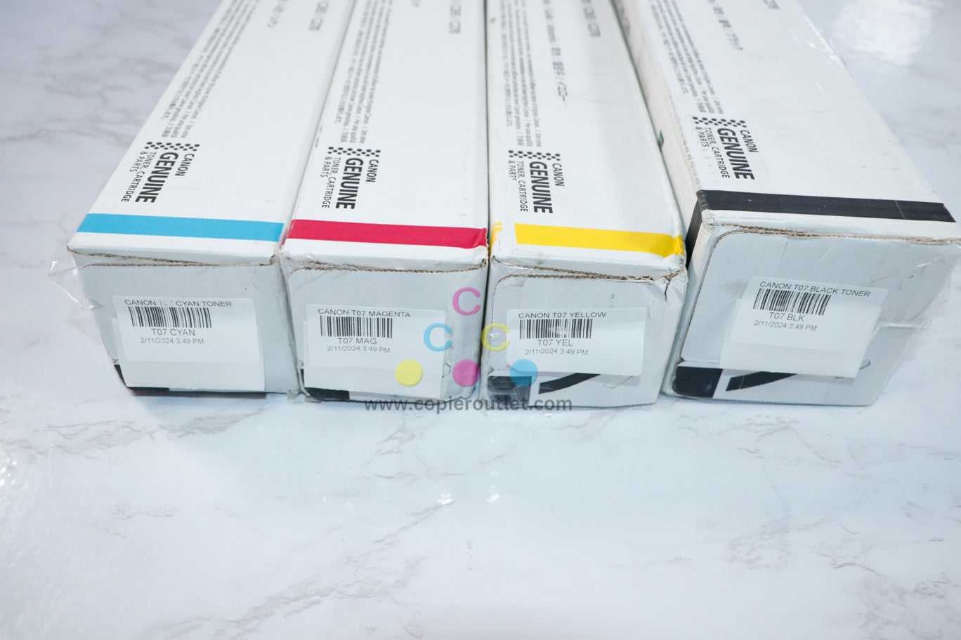 New OEM Canon imagePRESS Lite C165, C170, C265, 270 CMYK Toner Set T07