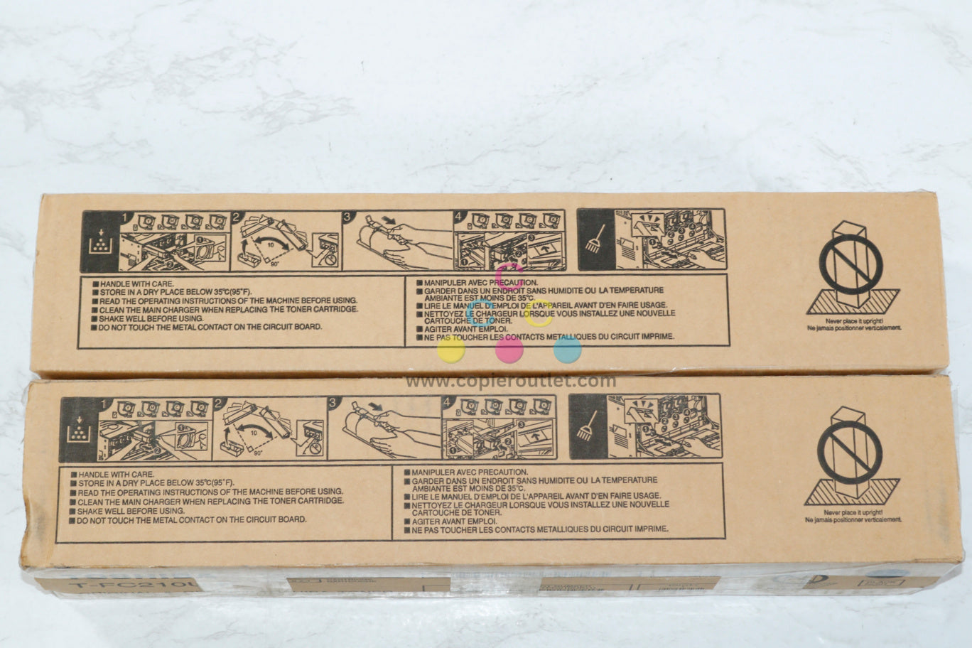 2 OEM Toshiba eSTUDIO 2010AC, 2510AC Y&K Toner Cartridges T-FC210U-Y, T-FC210U-K