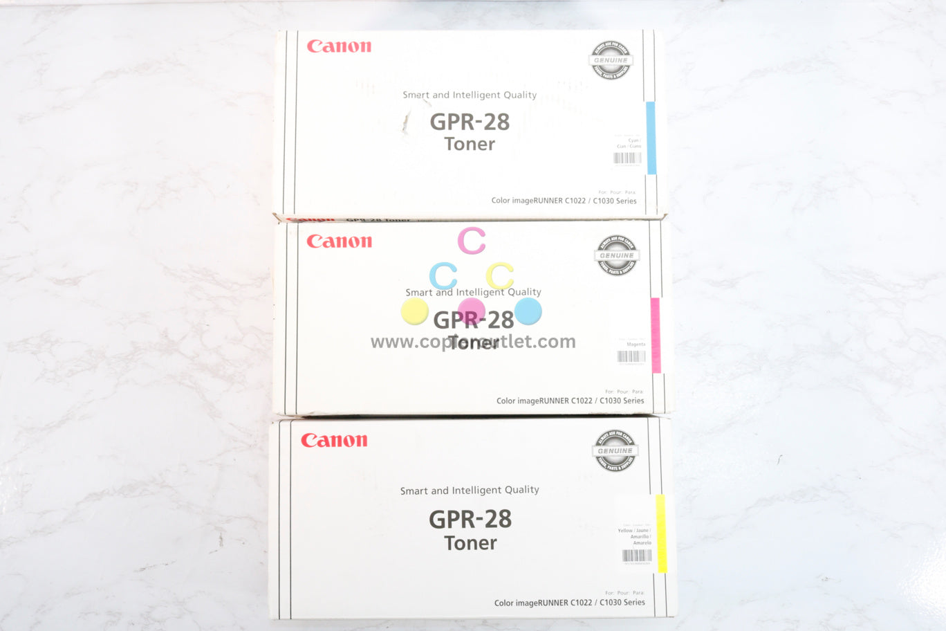 Lot Of 3 Canon iR C1022 GPR-28 CMY Toner  1658B004[BA] 1657B004[BA] 1659B004[BA]