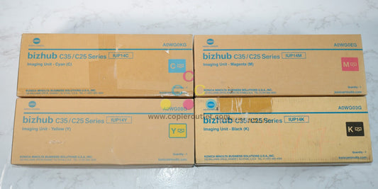 4 OEM Konica Bizhub C25,C35 IUP14 CMYK Imaging Units IUP14C,IUP14M,IUP14Y,IUP14K