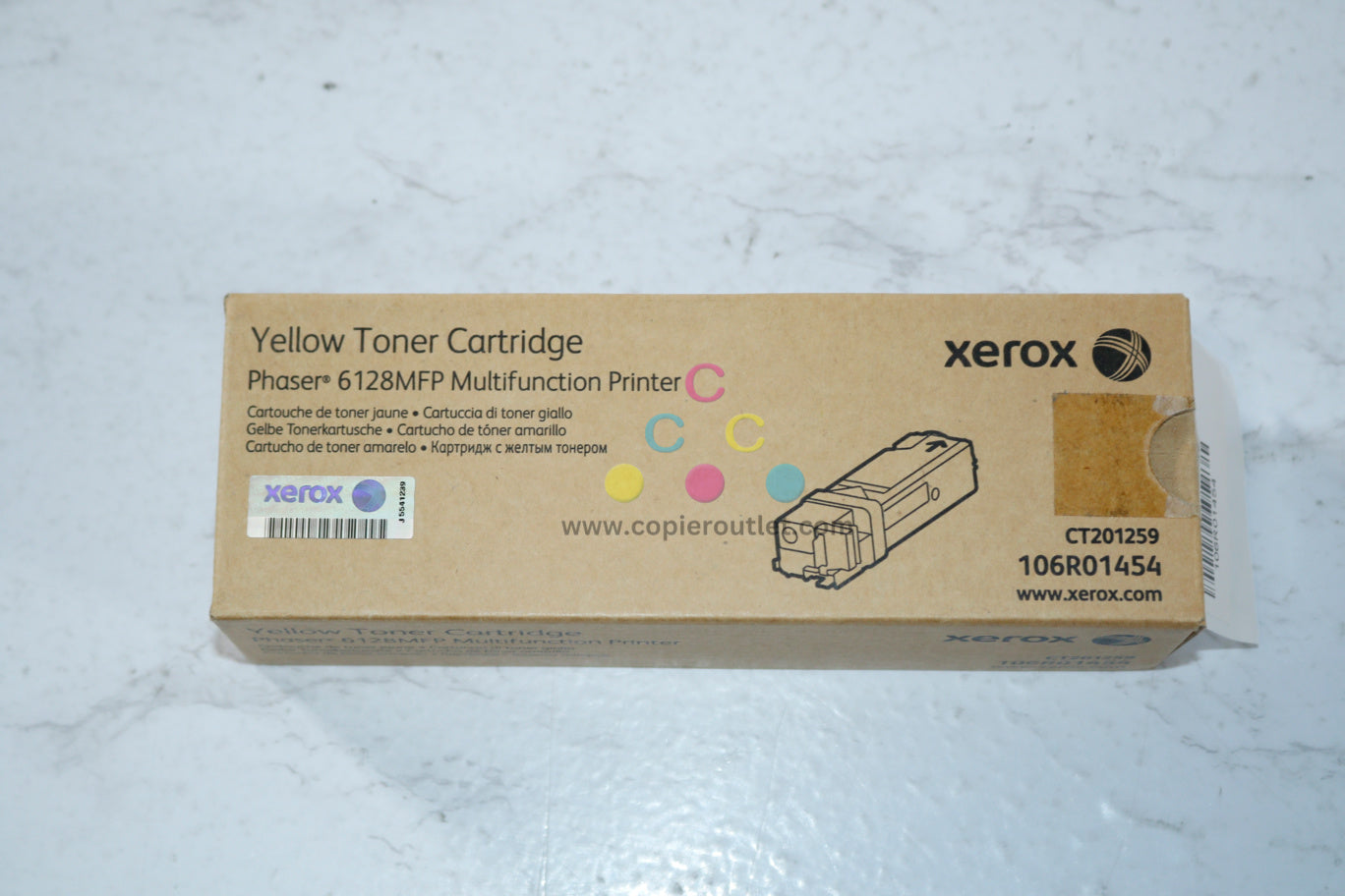 New OEM Xerox Phaser 6128MFP Yellow Toner Cartridge 106R01454 Same Day Ship