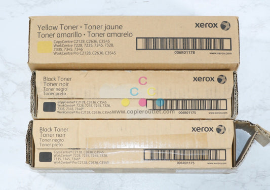 3 OEM Xerox WorkCentre 7228,7235,7245 YKK Toners 006R01175,006R01178 (1 Open Black)