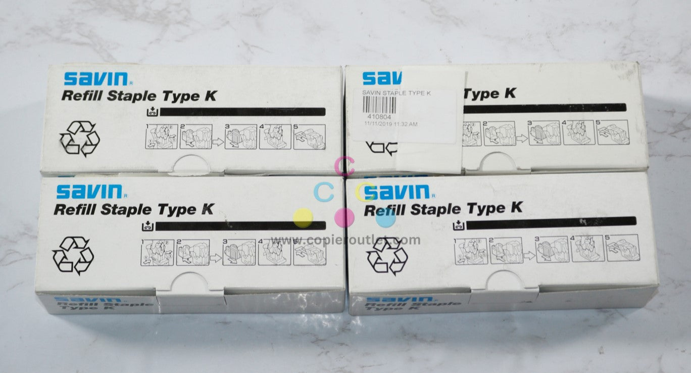 4 OEM Savin SR3150,SR770,SR790,SR850 Refill Staple Type K 9859, 410804, 502R-SA