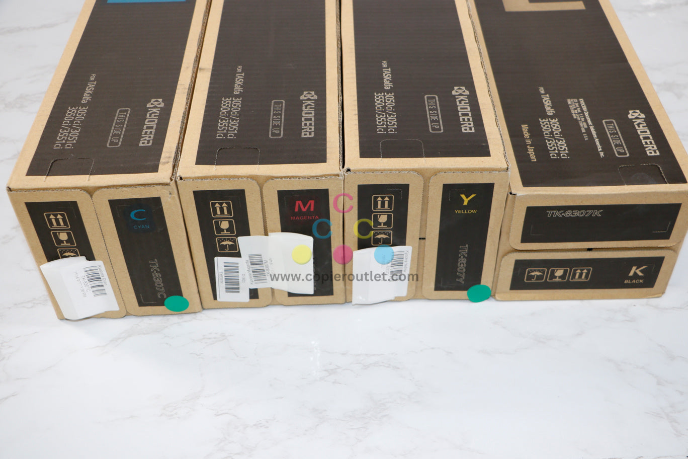 New OEM Kyocera TASKalfa 3050ci,3051ci,3550ci,3551ci TK-8307CMYK Toner Full Set