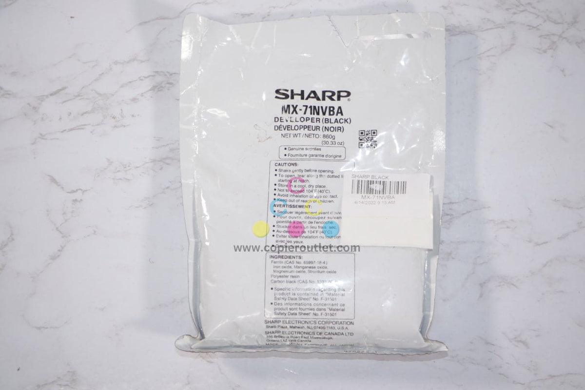 Sharp Black Developer New OEM Sharp MX6201N,MX7001N Black Developer MX-71NVBA / MX71NVBA