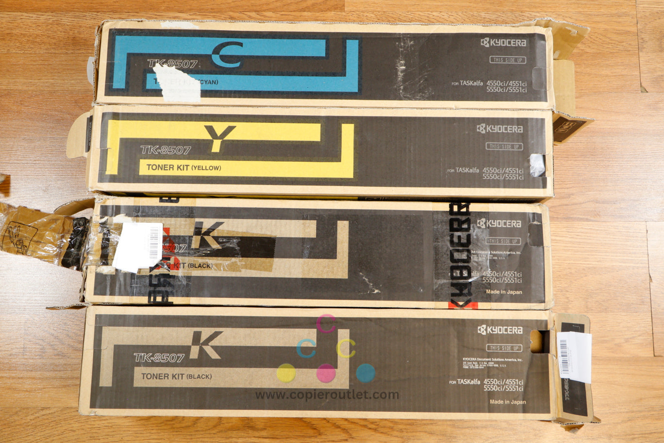 Open Kyocera TK-8507 CYKK Toner Cartridges TASKalfa 4550ci 4551ci 5550ci 5551ci!