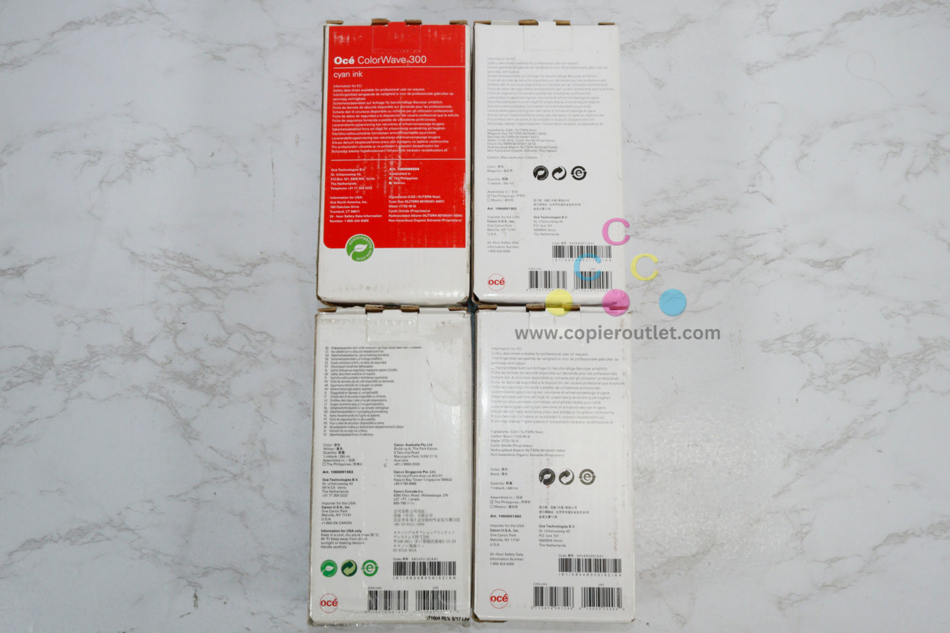 4 OEM Oce ColorWave 300, CW300 CMYK Ink Tank 1060089324,1060091360,1362,1363