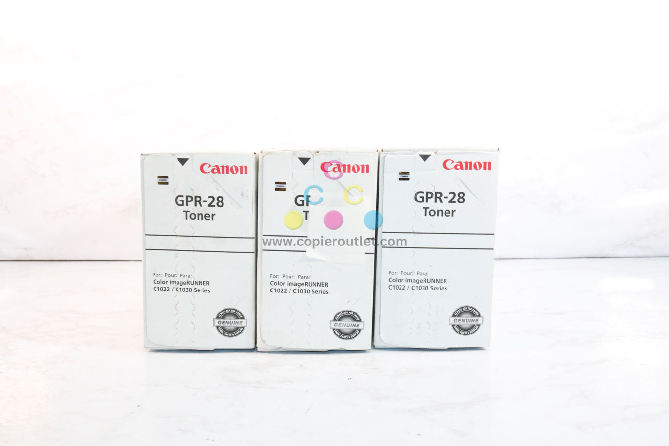 Lot Of 3 Canon iR C1022 GPR-28 CMY Toner  1658B004[BA] 1657B004[BA] 1659B004[BA]