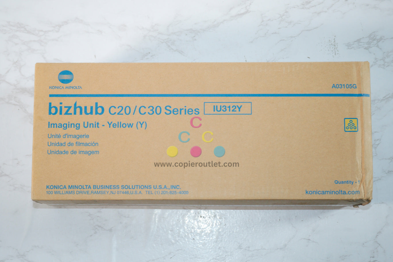 New OEM Konica Minolta Bizhub C20/C30 Series, Yellow Imaging Unit IU312Y (A03105G)