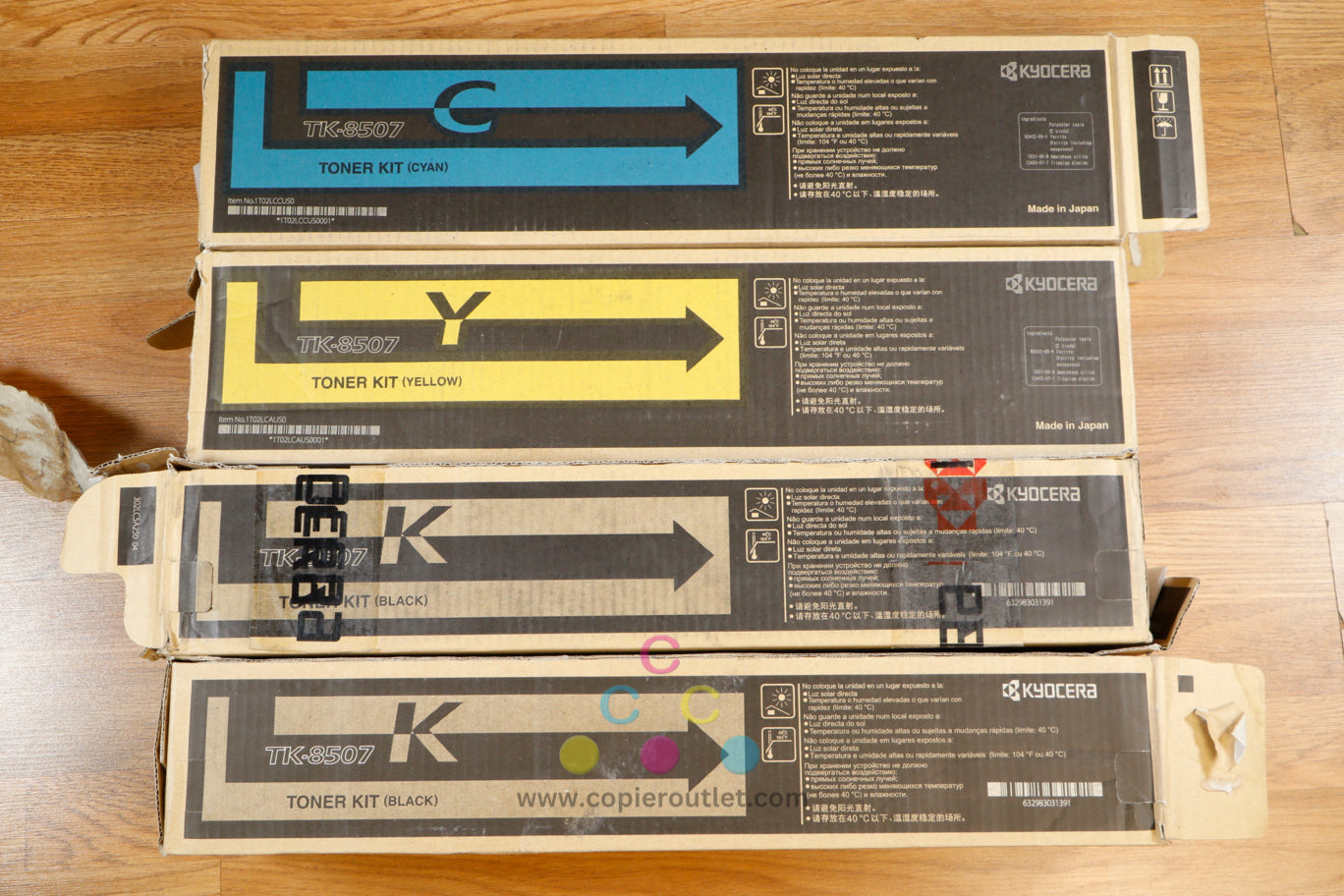 Open Kyocera TK-8507 CYKK Toner Cartridges TASKalfa 4550ci 4551ci 5550ci 5551ci!