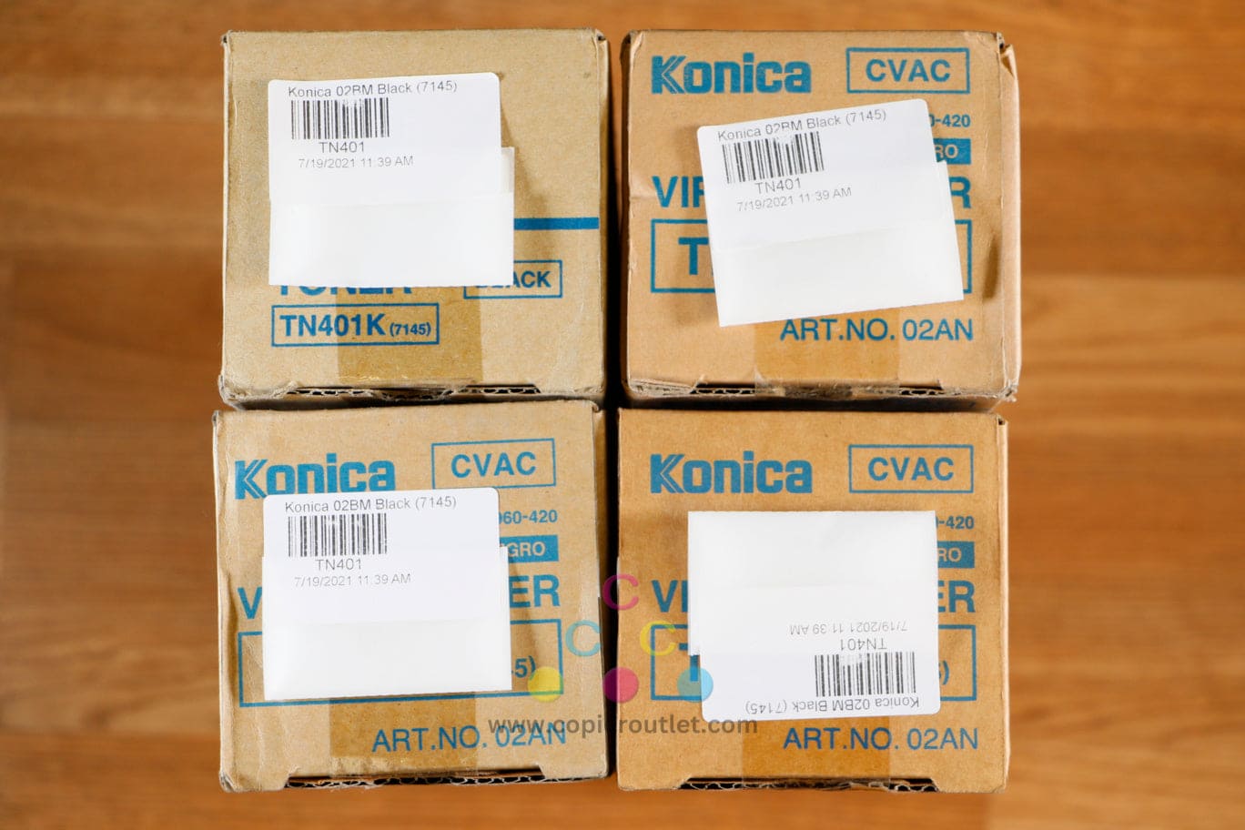 Lot of 4 Genuine Konica Minolta TN401K Black Toner Cartridges Bizhub 7145 960420
