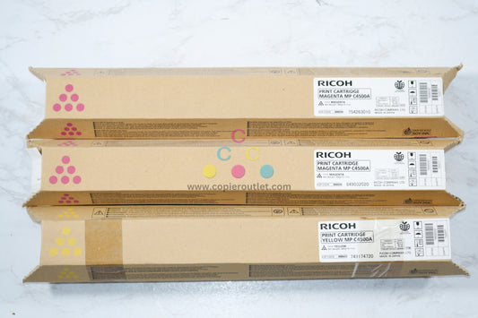 3 New OEM Ricoh MP C4500A, C3500, DSC535, DSC545 MMY Toners 888605, 888606