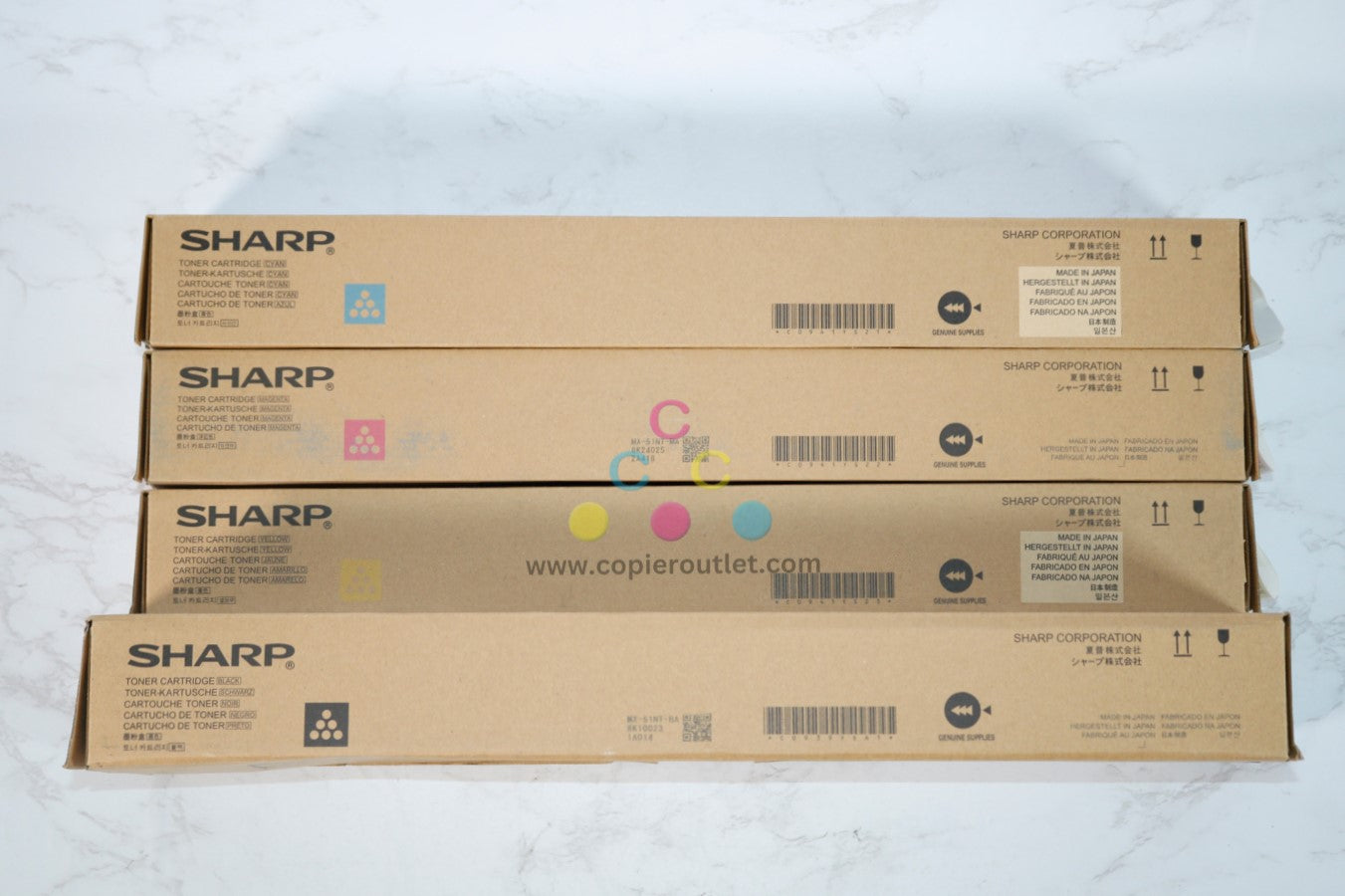 4 New OEM Sharp MX-4140N,MX-4141N,MX-5110N,MX-5110N MX-51NT CMYK Toners