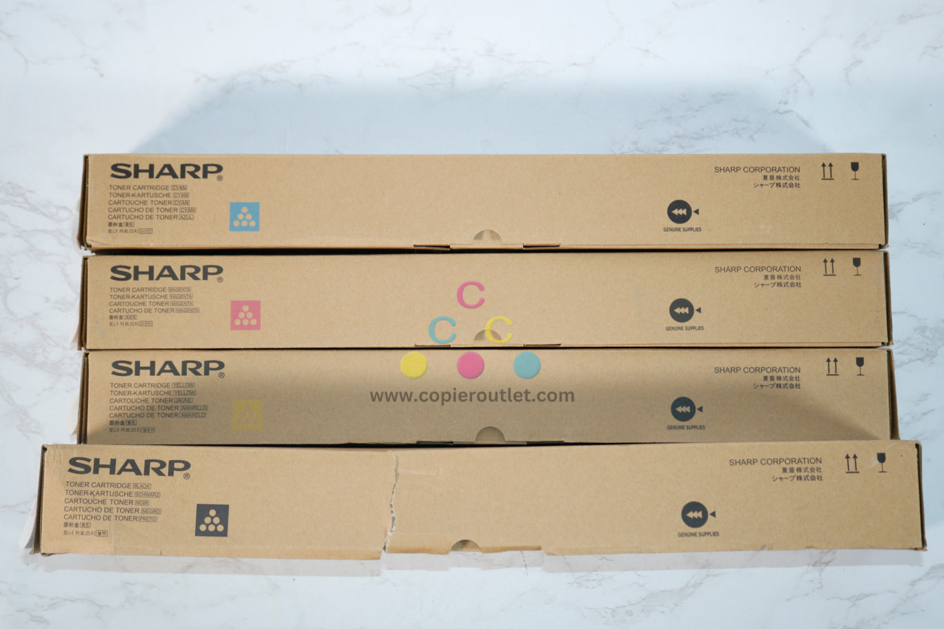 4 New OEM Sharp MX-4140N,MX-4141N,MX-5110N,MX-5110N MX-51NT CMYK Toners