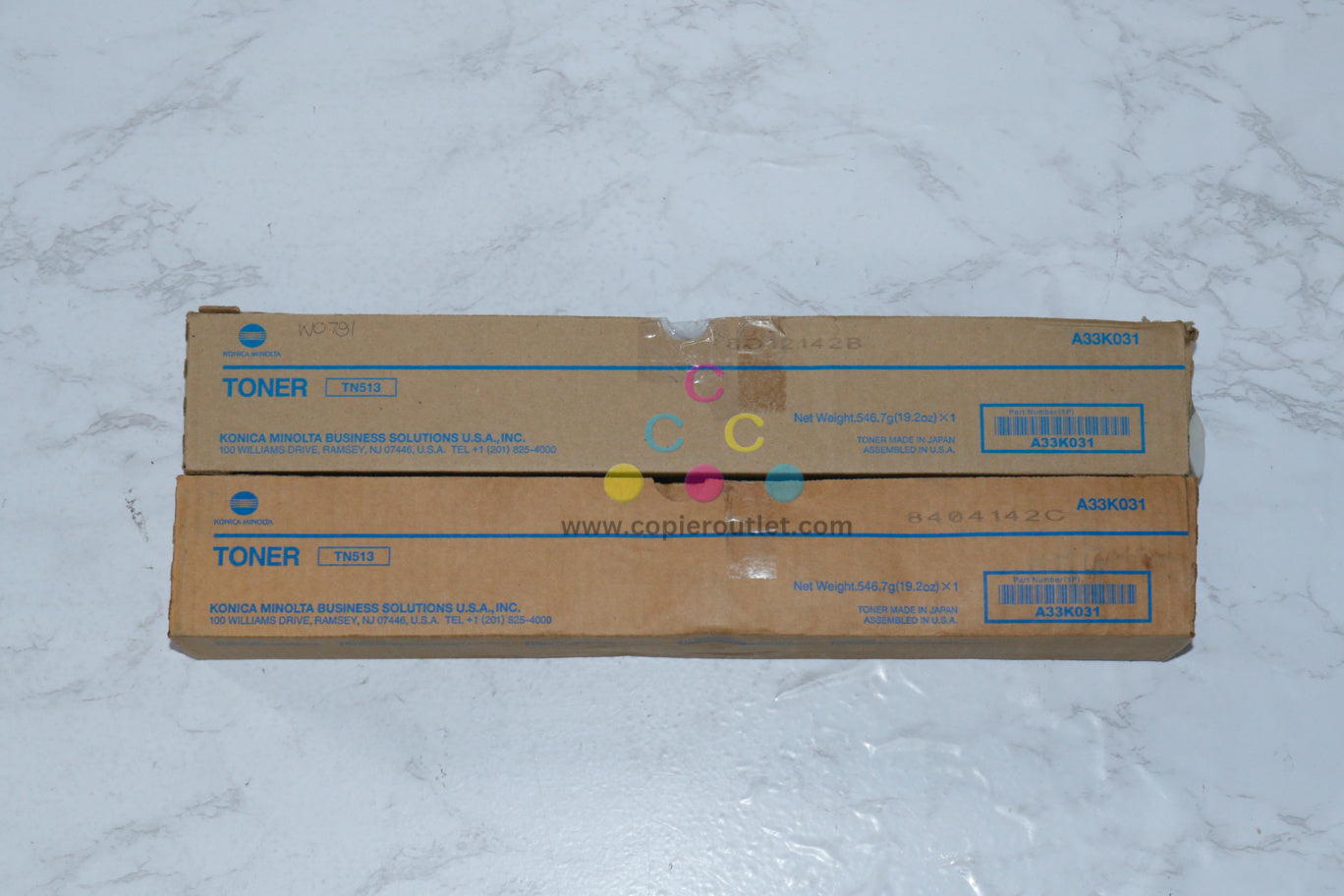 2 Cosmetic OEM Konica Minolta BH 554e, 454e, TN513 Toners A33K031, Same Day Ship