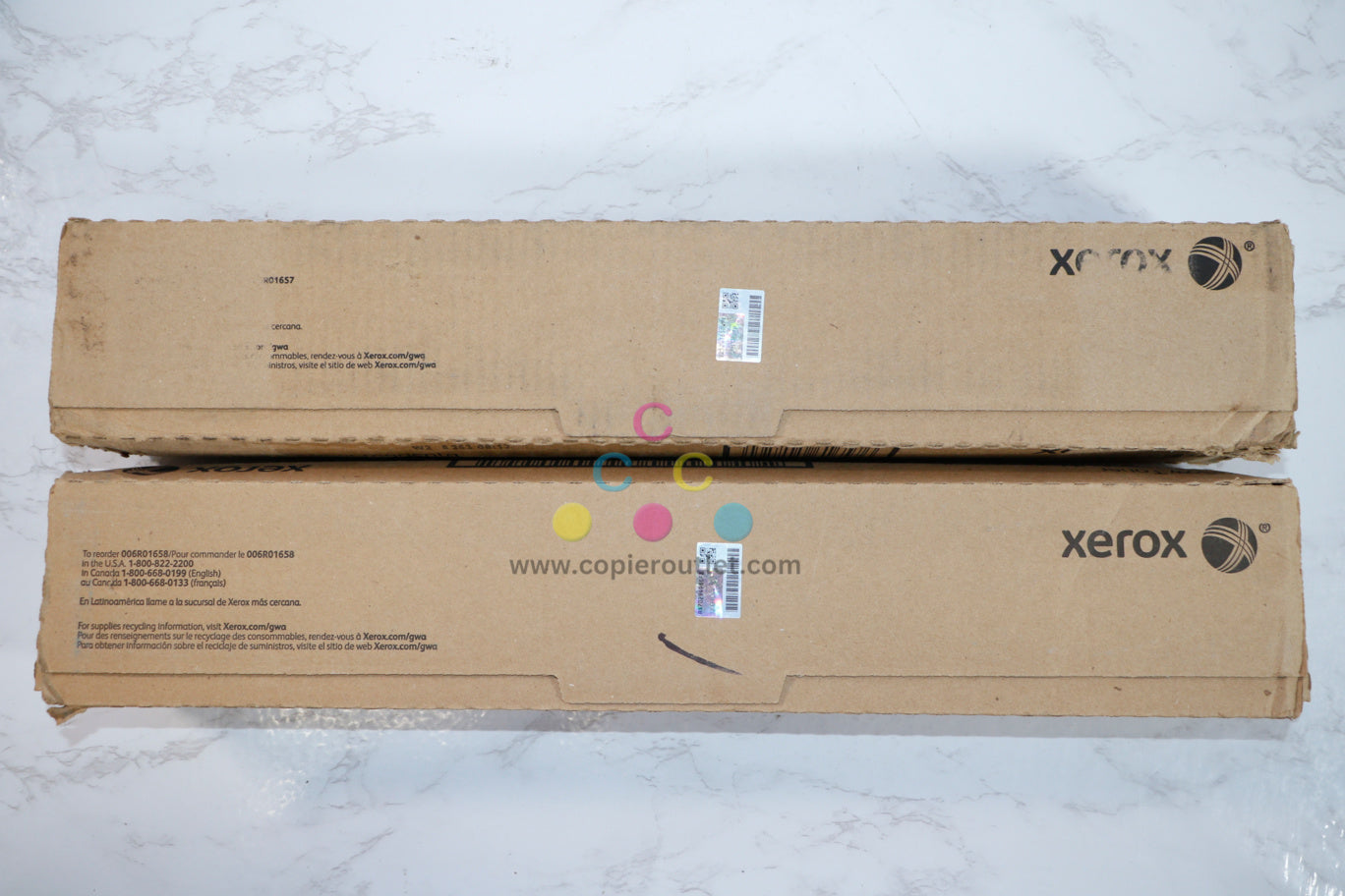 2 Cosmetic OEM Xerox Color C60, C70 Magenta & Yellow Toners  006R01657, 006R01658