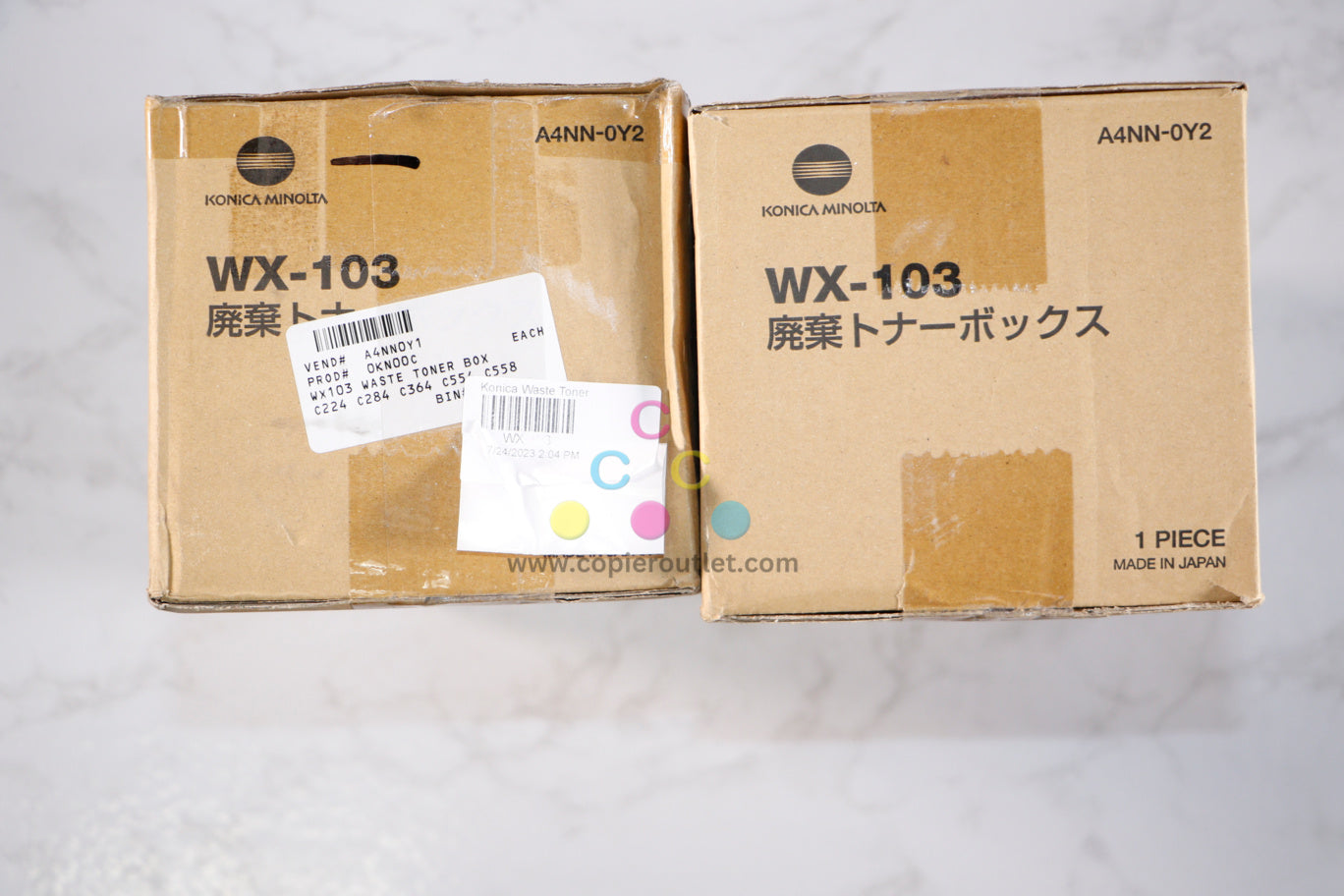 2 New OEM Konica BHC554,C454,C364,C284,C224 Waste Toner Box WX-103 / A4NN-0Y2