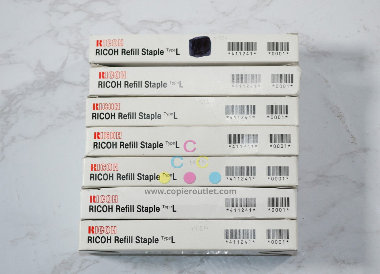 7 New OEM Ricoh SR4000,SR4020,SR4040,SR860 Staples Type L, 411241, N0.181R-AM