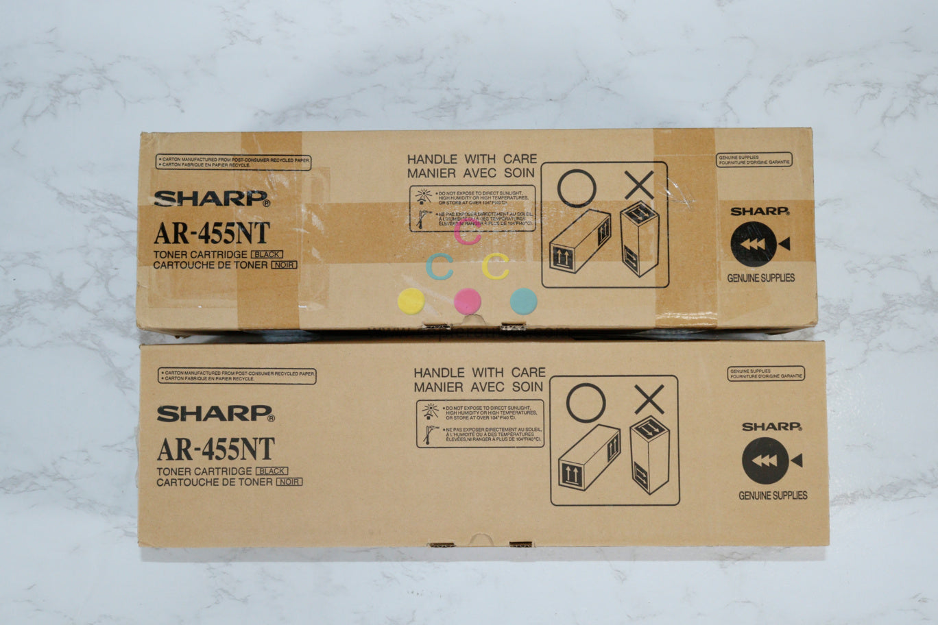 2 Genuine Sharp ARM355N,455N,MX-M350,MX-M450 Black Toners AR-455NT/AR455NT