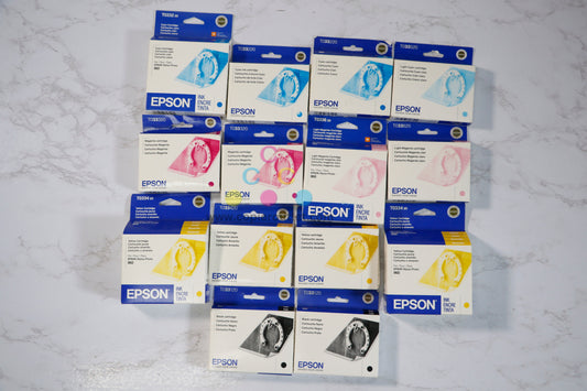 14 OEM Epson Stylus Photo 960 C,LC,M,LM,Y,K Inks T033220,520,320,620,420,120