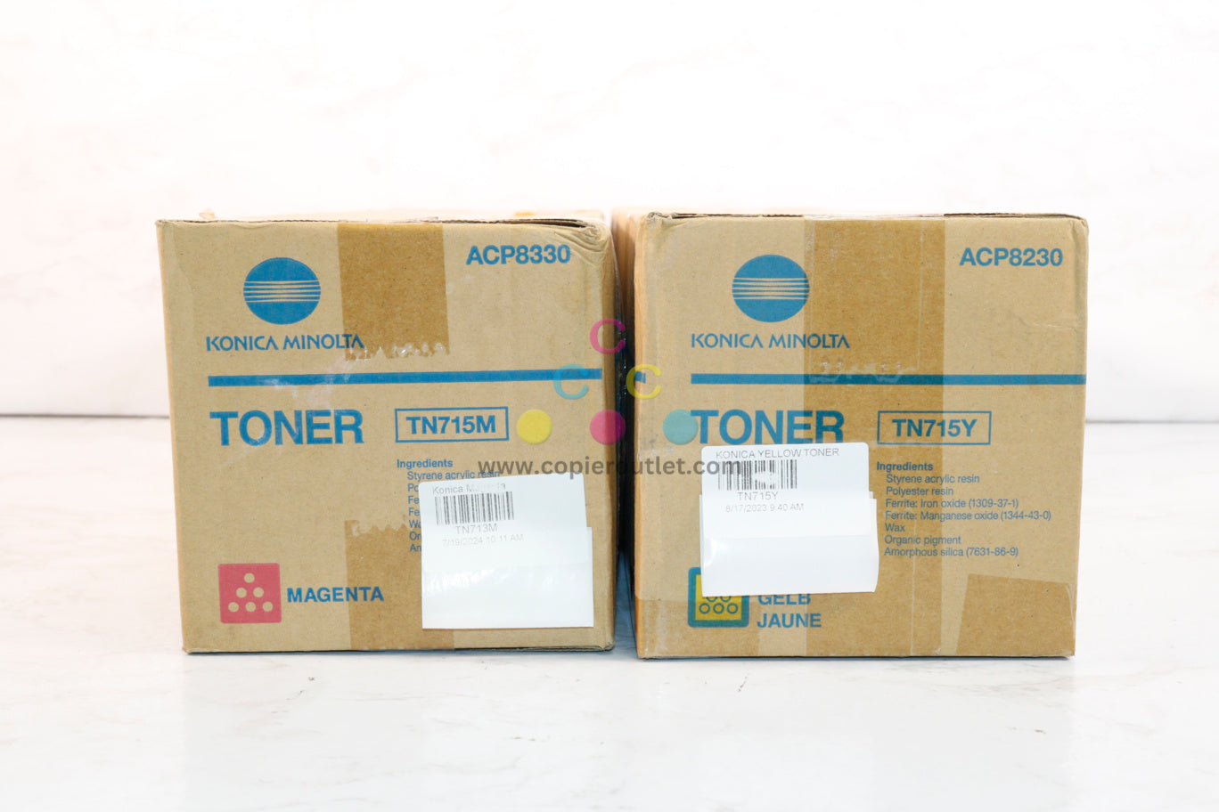 2 New OEM Konica Minolta bizhub C750i TN715 MY Toner Cartridges ACP8230,ACP8330