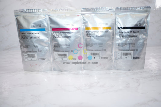 Genuine Ricoh AFMPC3002,C3502,C450,C4502A,C5502, CMYK Developer Set D1449640,60,70,80